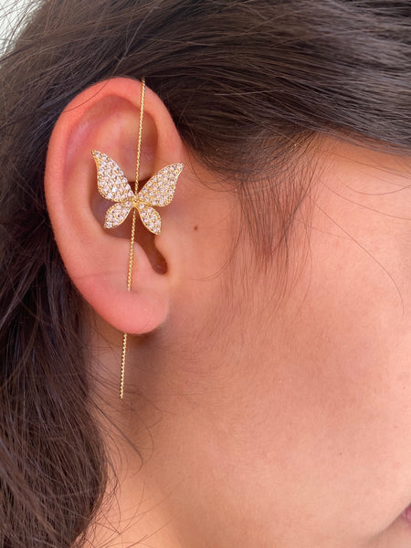 Butterfly ear cuff
