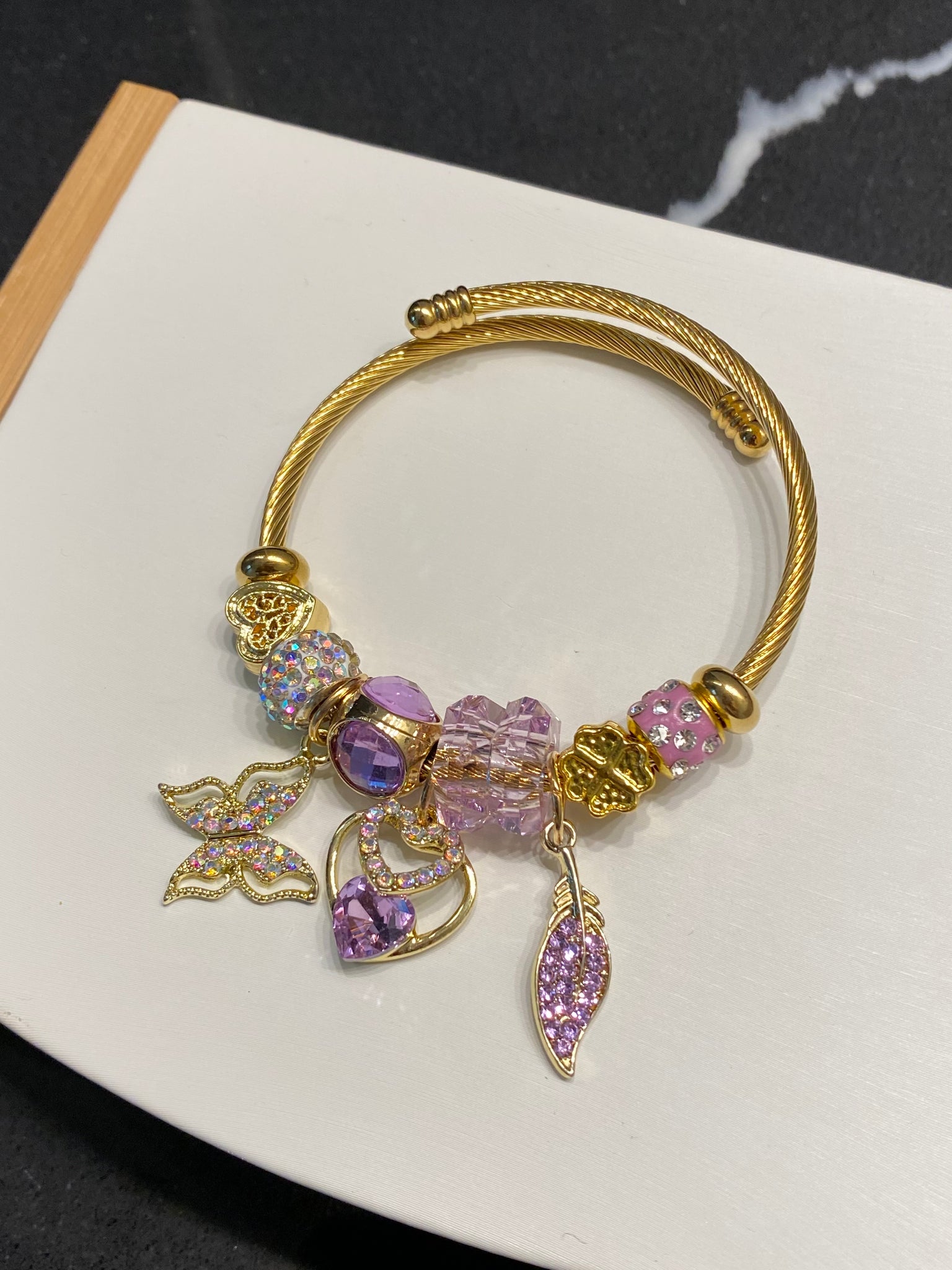 Purple Charm Bracelet