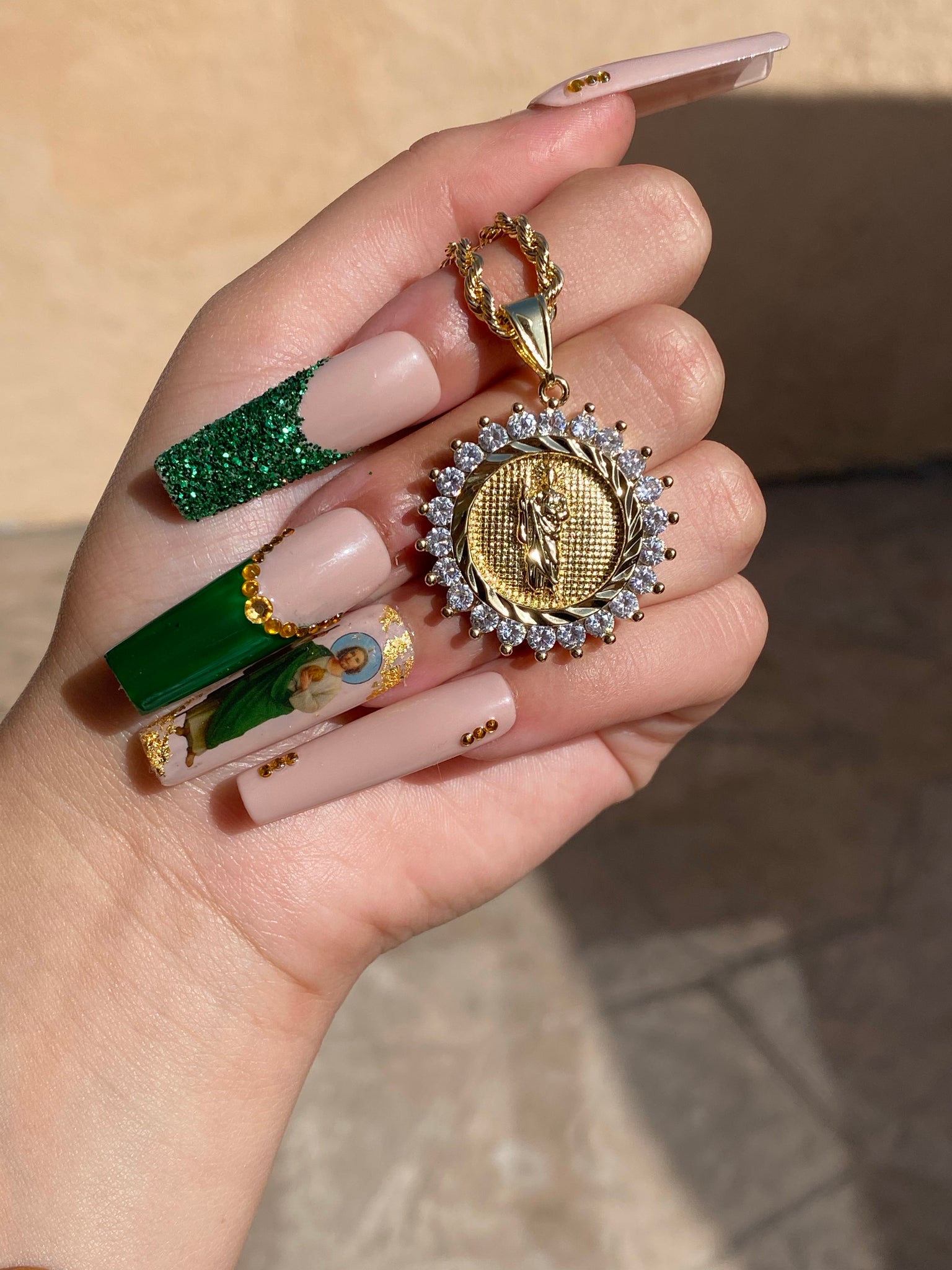 Spiral San Judas necklace