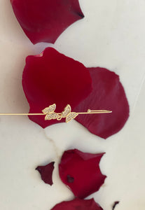 Hanging butterfly ear cuff