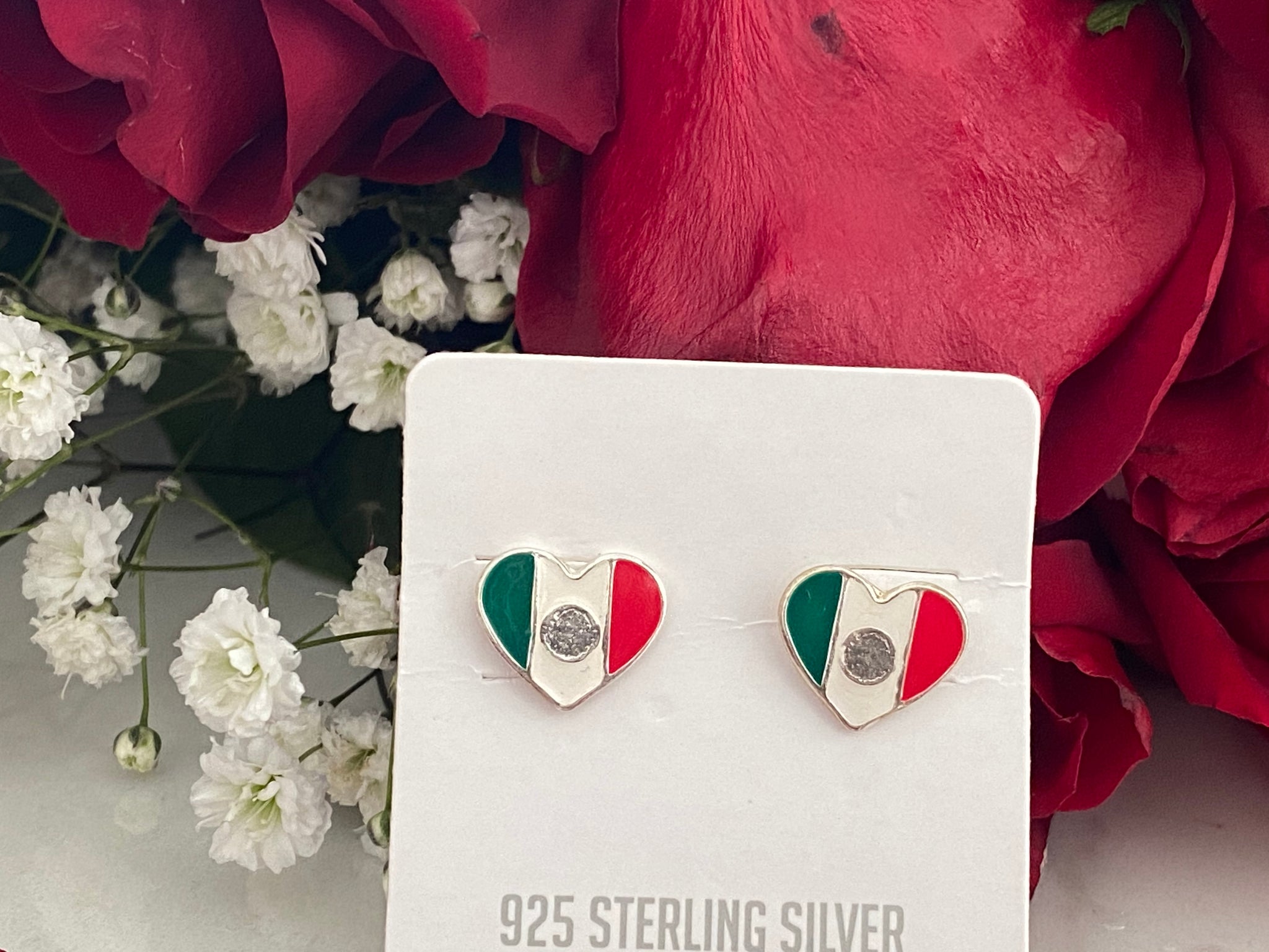 Real silver Mexico studs