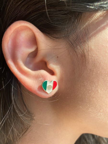Real silver Mexico studs