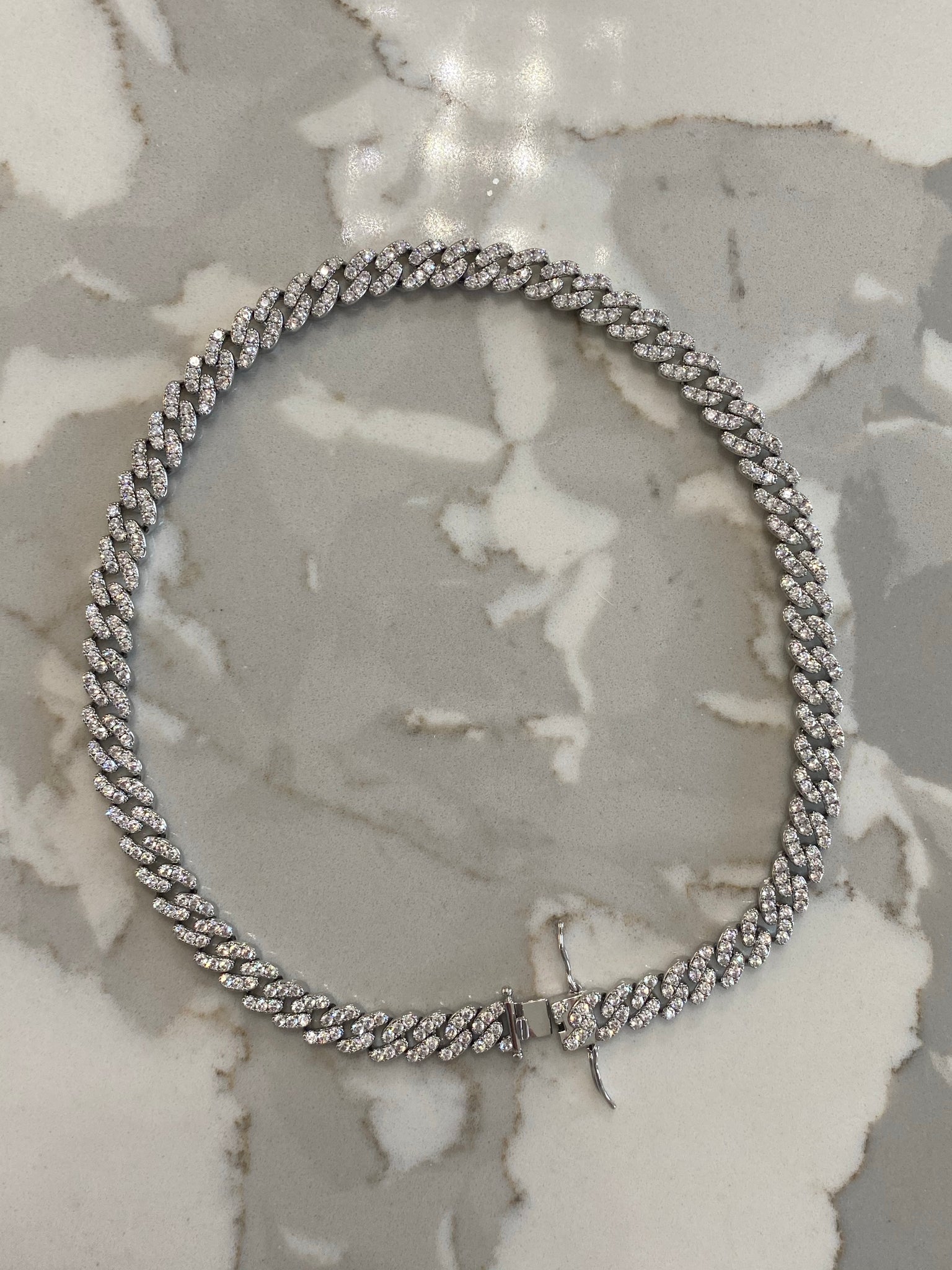 Silver Cuban link choker