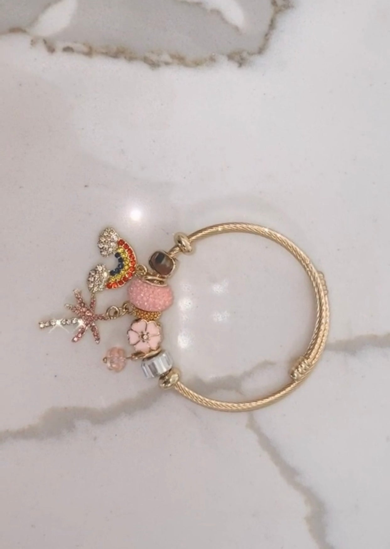 Pink charm bracelet
