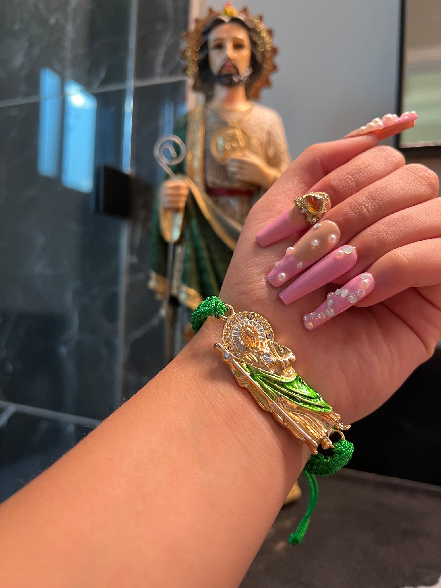 san judas threaded bracelet