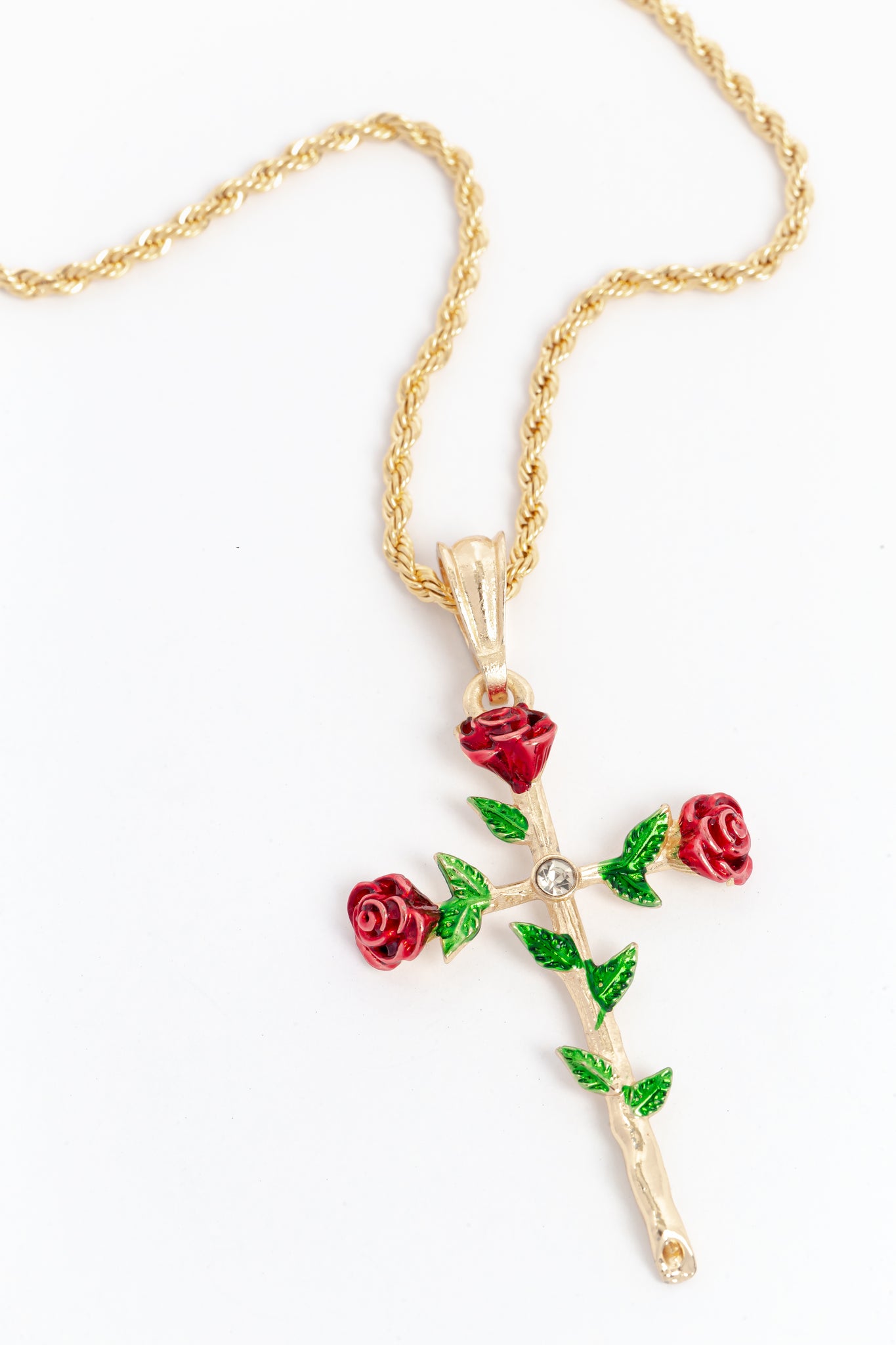 Rose Cross Necklace