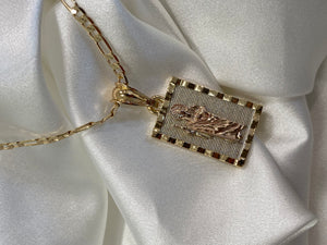 San juditas necklace 3 toned