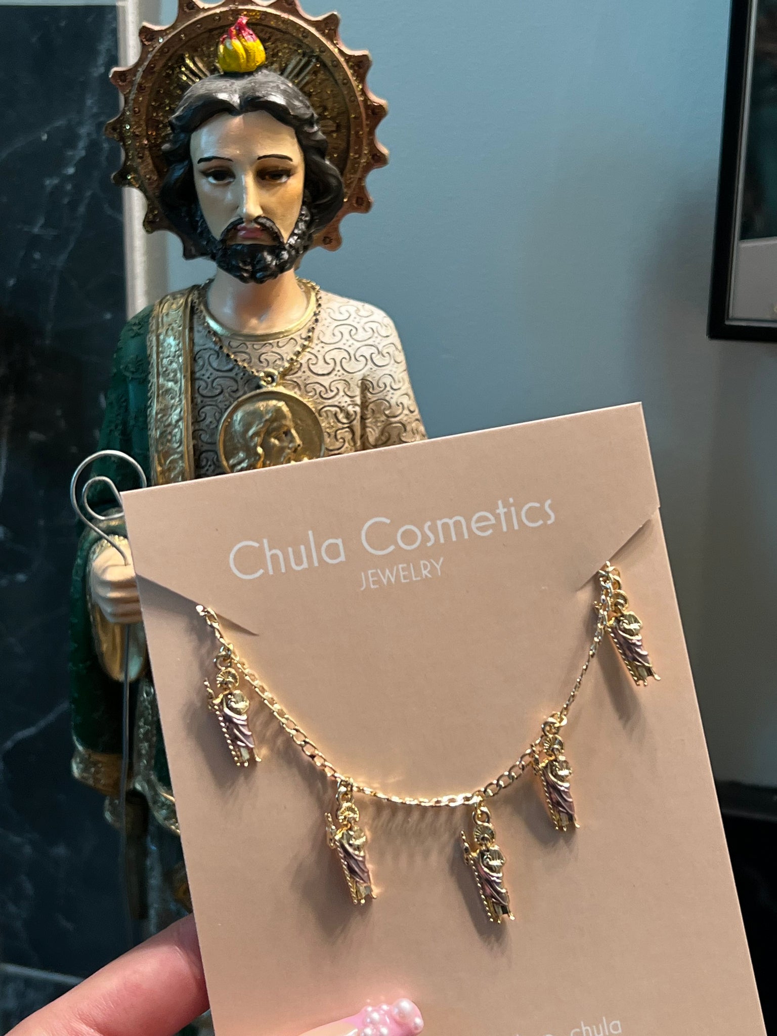 hanging san judas bracelet