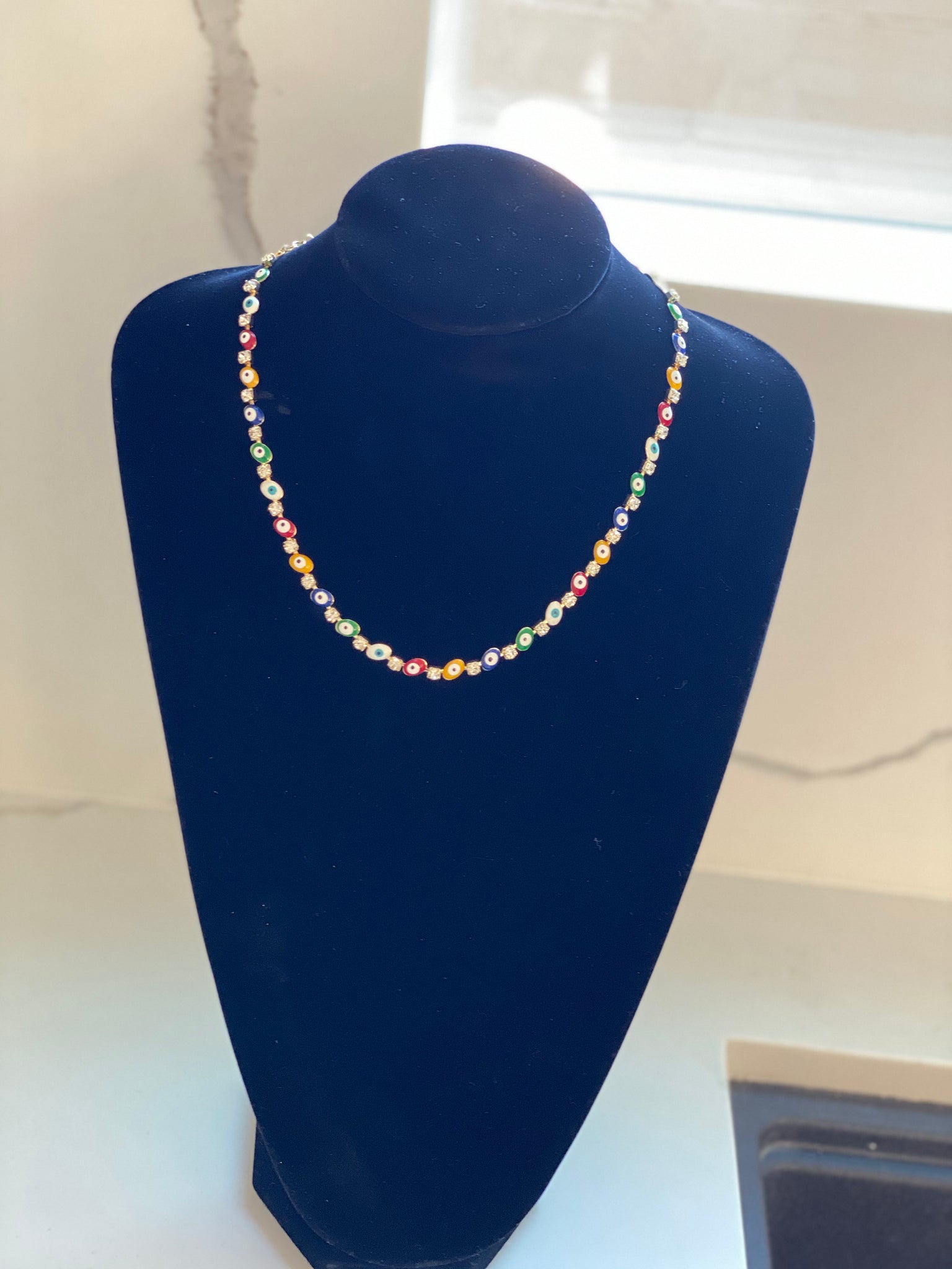 Multi color ojo necklace