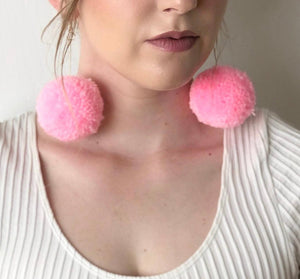 Pink Pom Pom earrings