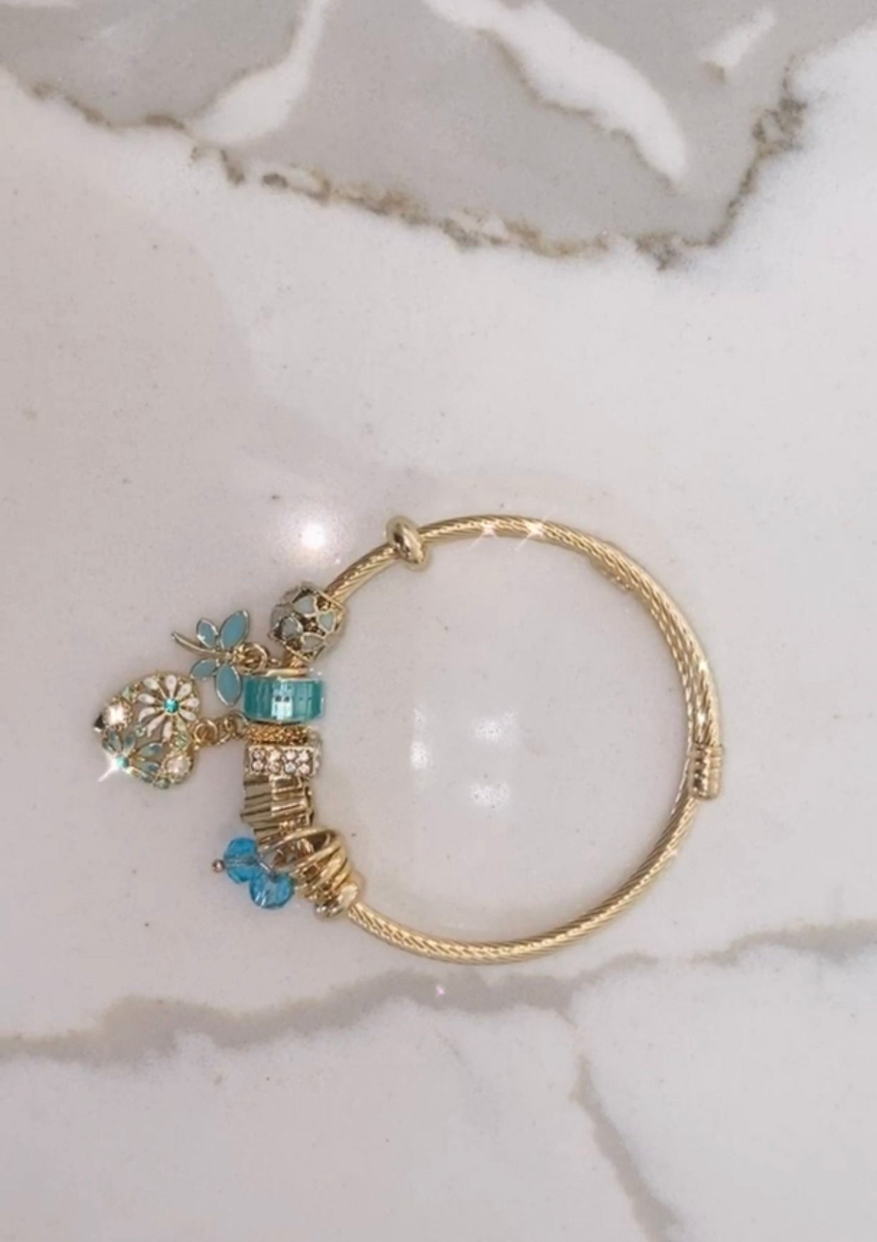 Teal charm bracelet
