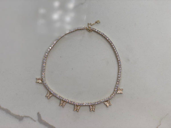 Butterfly diamond necklace
